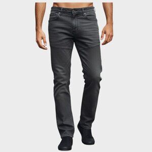 Giorginni Straight Leg Jeans Mens 36x32 Black Denim Pants Zip Pocket Casual Work